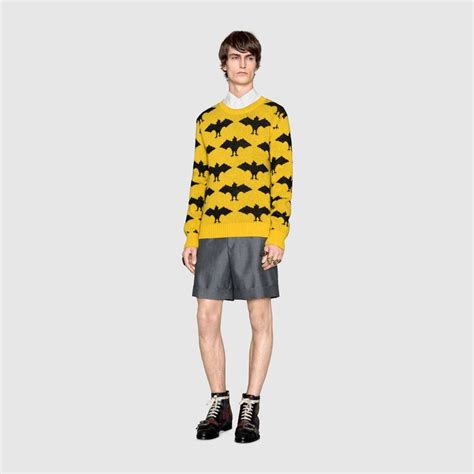 gucci bat jacquard crewneck sweater|Men's Gucci Crew Neck Sweaters Sale .